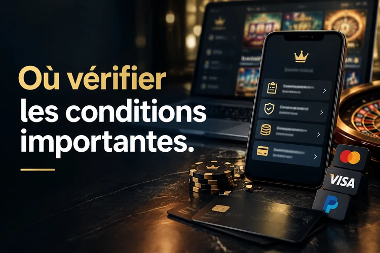 Où vérifier les conditions importantes